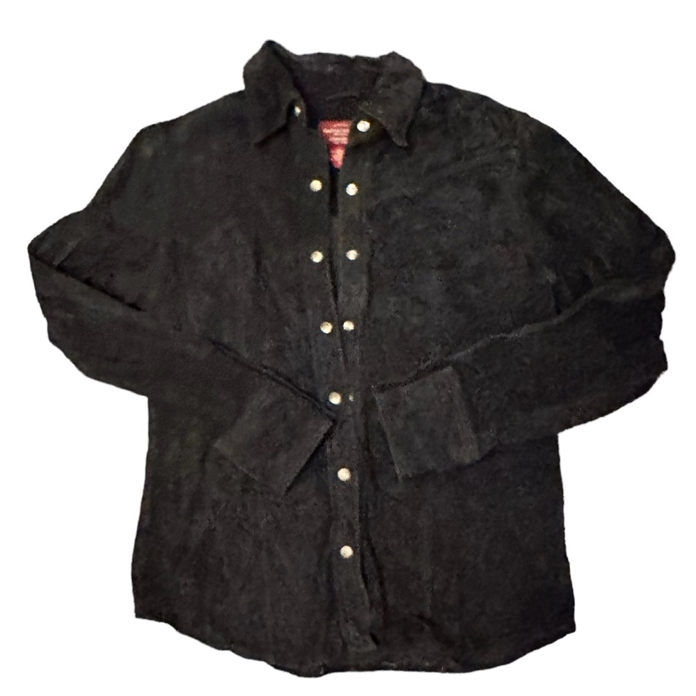 Eddie Bauer Seattle Suede Washable Western Snap Shirt Jacket Size Small
